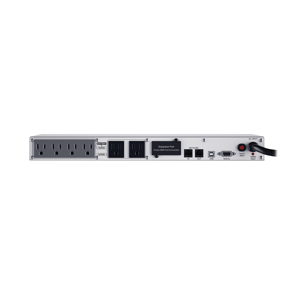 UPS de 500 VA/300 W, Topología Línea Interactiva, Entrada 120 Vca NEMA 5-15P, Tipo Rack 1 UR, Con 6 Tomas NEMA 5-15R - Imagen 3