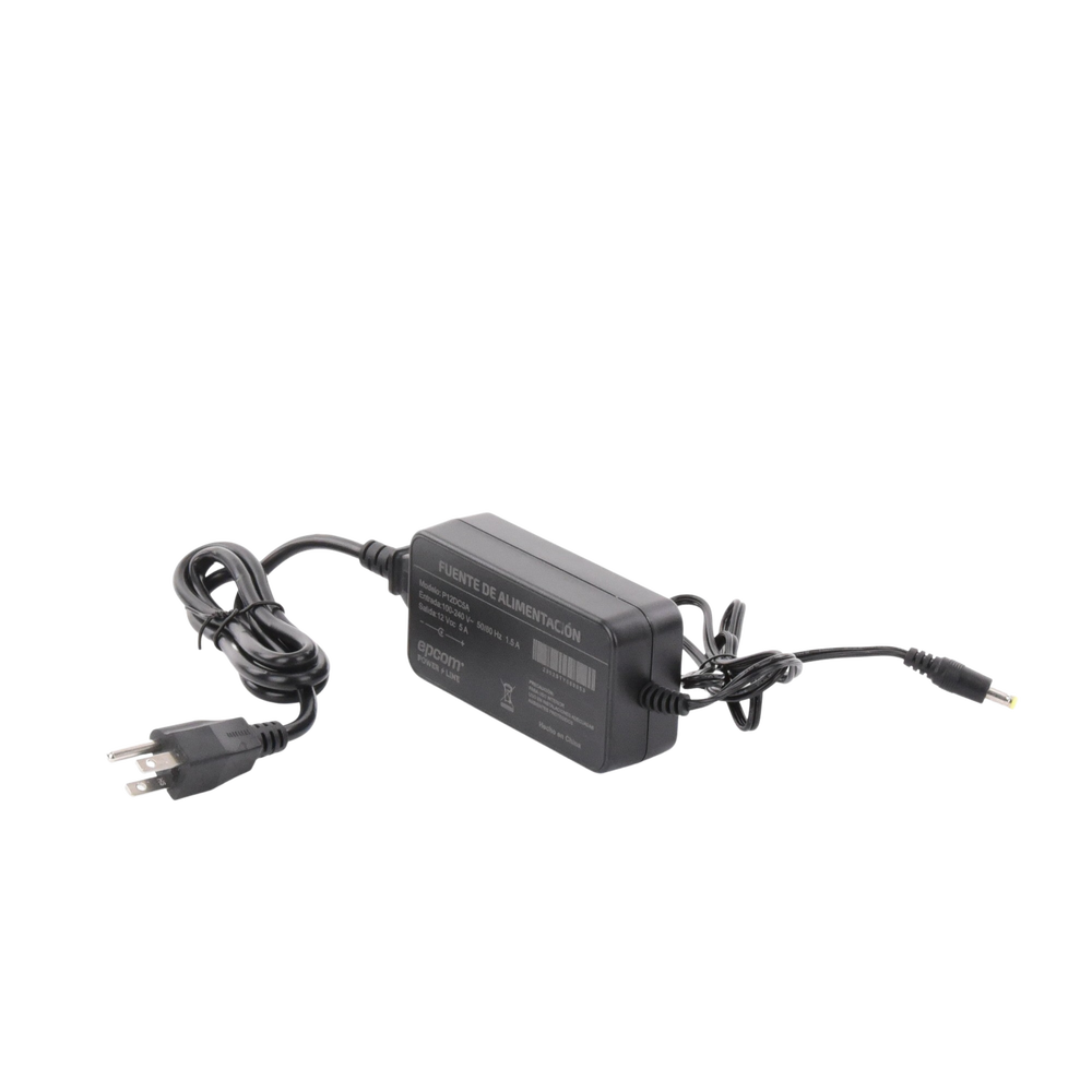 Fuente de poder con Cables de Extensión para Mayor Alcance 12 Vcc / 5 Amperes / Profesional / 0.5 metros a la toma de alimentación / 0.5 metros a la conexión del dispositivo