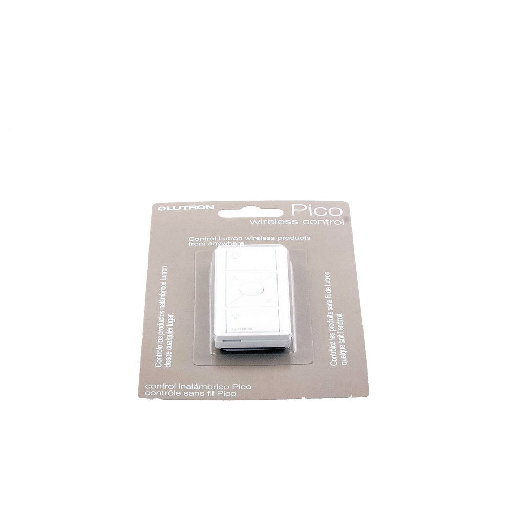 Control remoto PICO 3 botones encender/apagar, subir/bajar intensidad, color blanco, complemente con un atenuador Caseta, RA2, RadioRa2. - Imagen 2