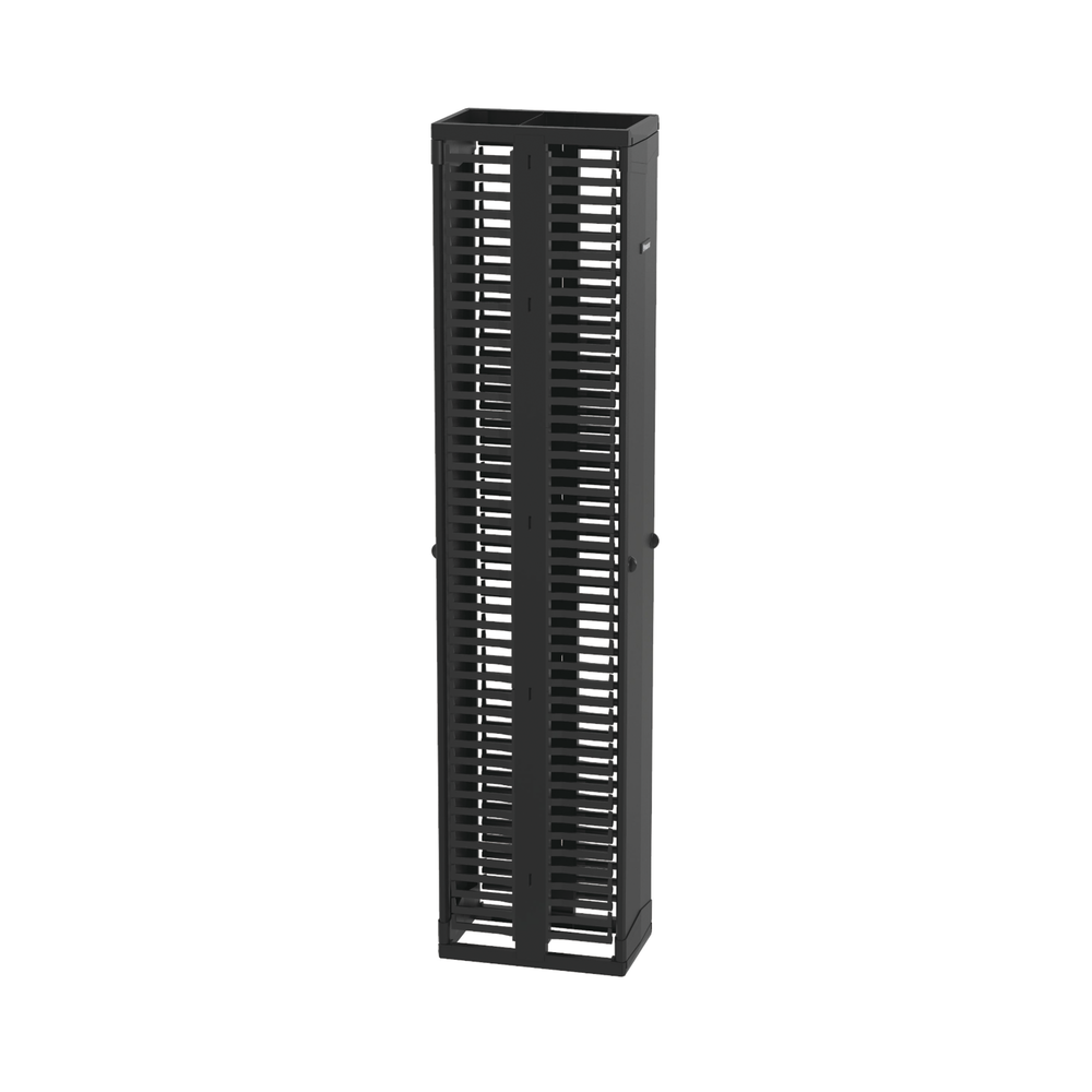 Organizador Vertical PatchRunner™, Doble (Frontal y Posterior), Para Rack Abierto de 45 Unidades, 12in de Ancho, Color Negro - Imagen 4