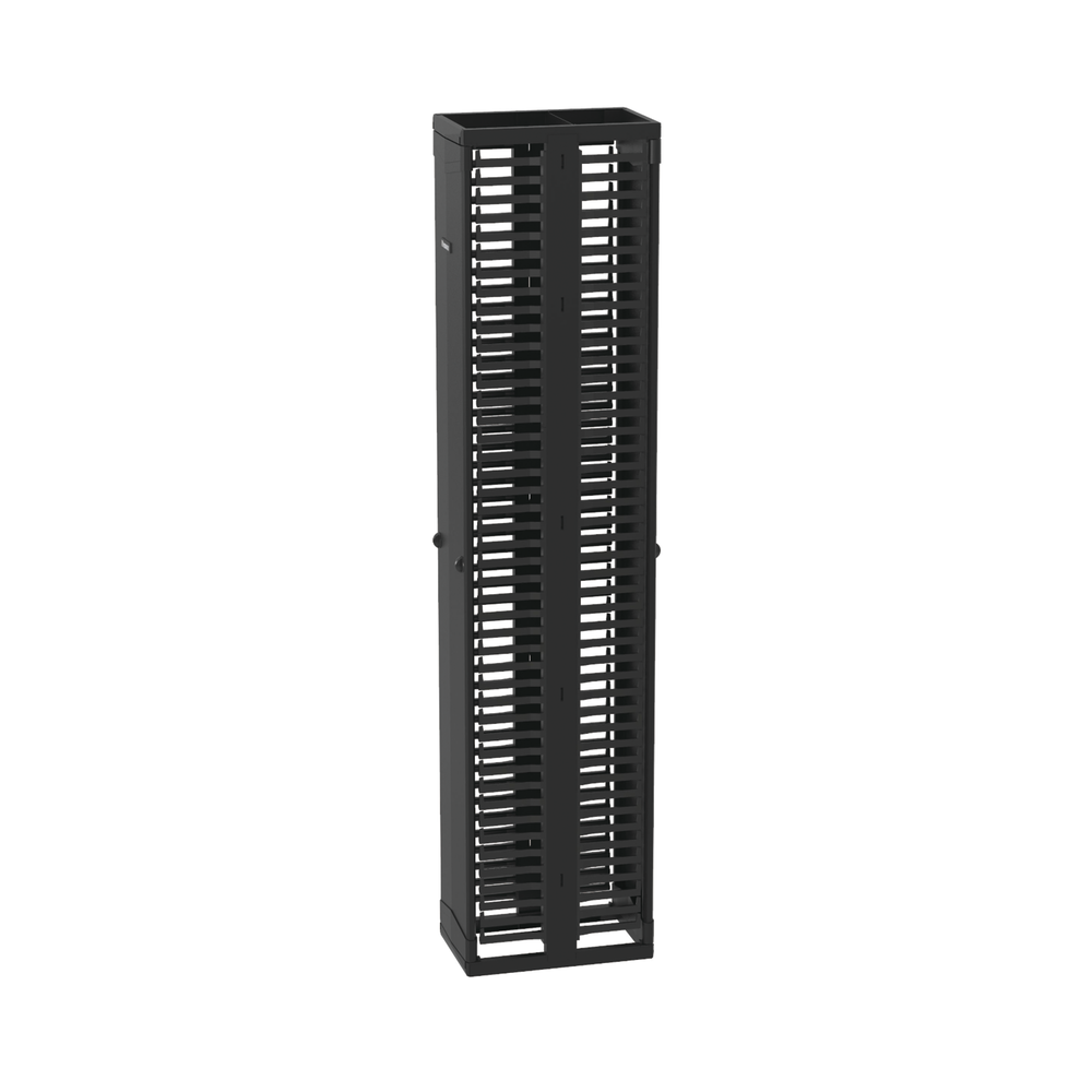 Organizador Vertical PatchRunner™, Doble (Frontal y Posterior), Para Rack Abierto de 45 Unidades, 12in de Ancho, Color Negro - Imagen 3