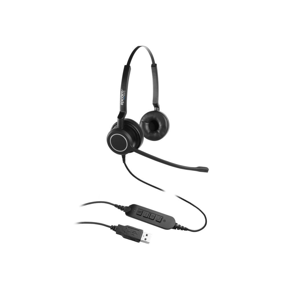 Aud??fonos USB de Diadema EST??REO con Audio HD / Micr??fono con Cancelaci??n de Ruido / Calidad para uso en Oficina