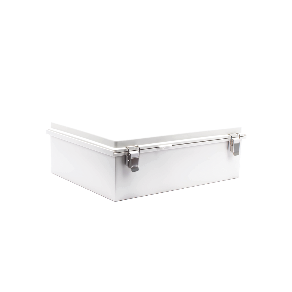 Gabinete de Plǭstico ABS, Uso en Intemperie IP66 (350 x 460 x 160 mm) Cierre por Broche Inoxidable y Permite Cerrado con Candado y Llave (Perno 5mm) No Incluido