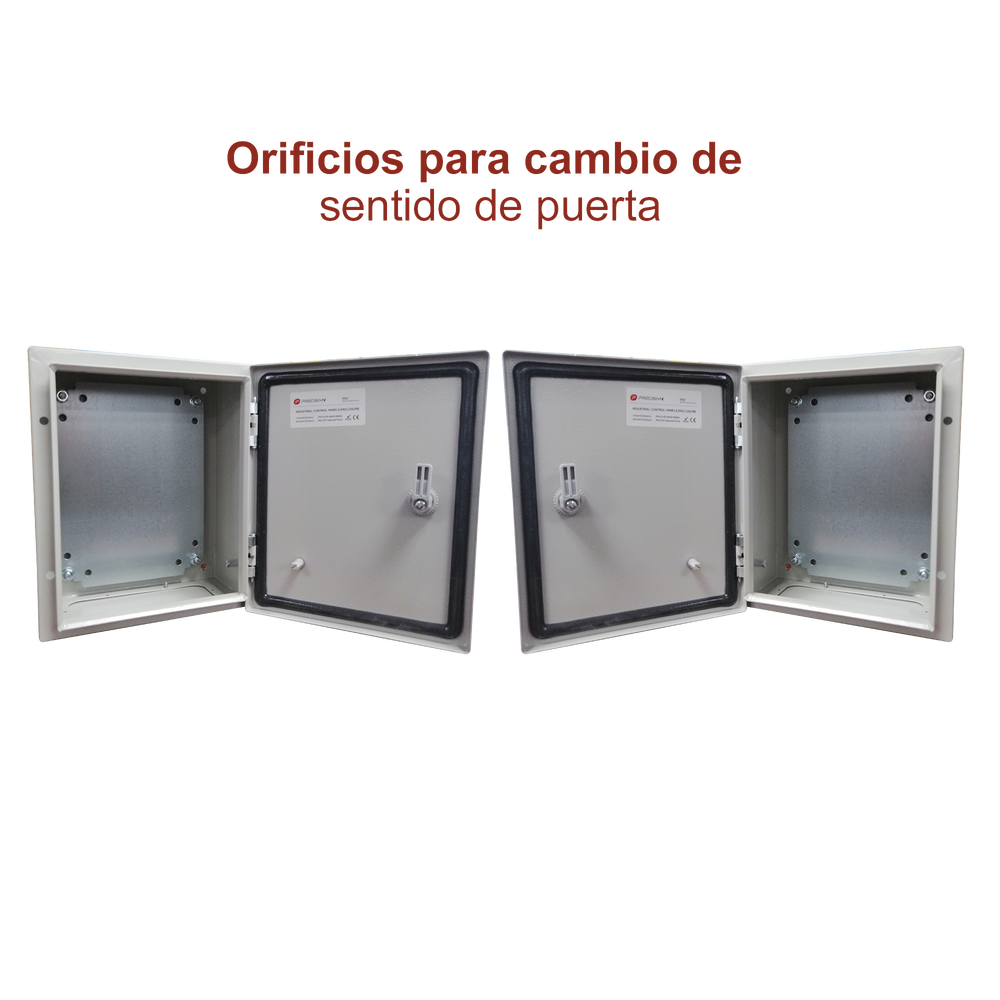 Gabinete de Acero IP66 Uso en Intemperie (400 x 400 x 200 mm) con Placa Trasera Interior de Metal y Compuerta Inferior Atornillable (Incluye Chapa y Llave T). - Imagen 8