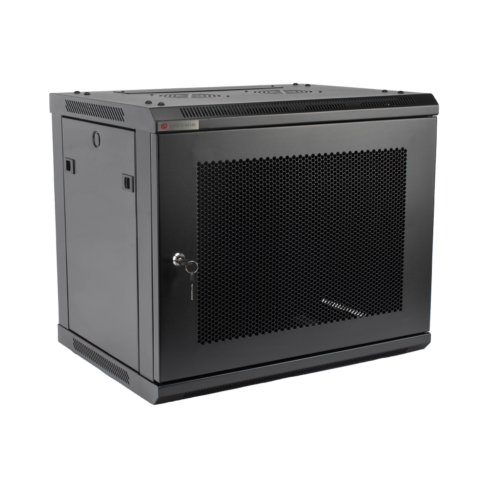 Gabinete PRECISION, Con Puerta Perforada, de 19in, 9UR, 450mm de Profundidad, Color Negro - Imagen 2