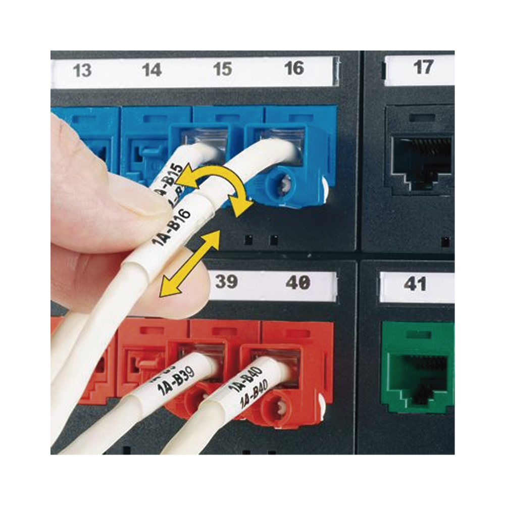 Casete de 100 Etiquetas Autolaminadas Turn-Tell, con Rotaci?n para Mejor Visibilidad, para Cables de Redes de Cobre o Fibra ?ptica, de 5.5 a 7.1 mm (0.22 a 0.28 pulgadas) de Di?metro - Imagen 4