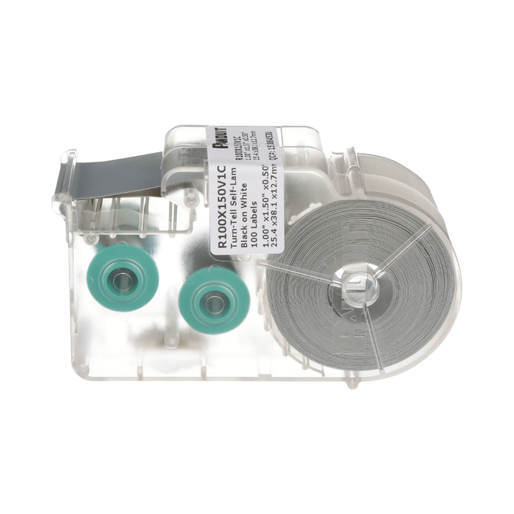 Casete de 100 Etiquetas Autolaminadas Turn-Tell, con Rotaci?n para Mejor Visibilidad, para Cables de Redes de Cobre o Fibra ?ptica, de 5.5 a 7.1 mm (0.22 a 0.28 pulgadas) de Di?metro