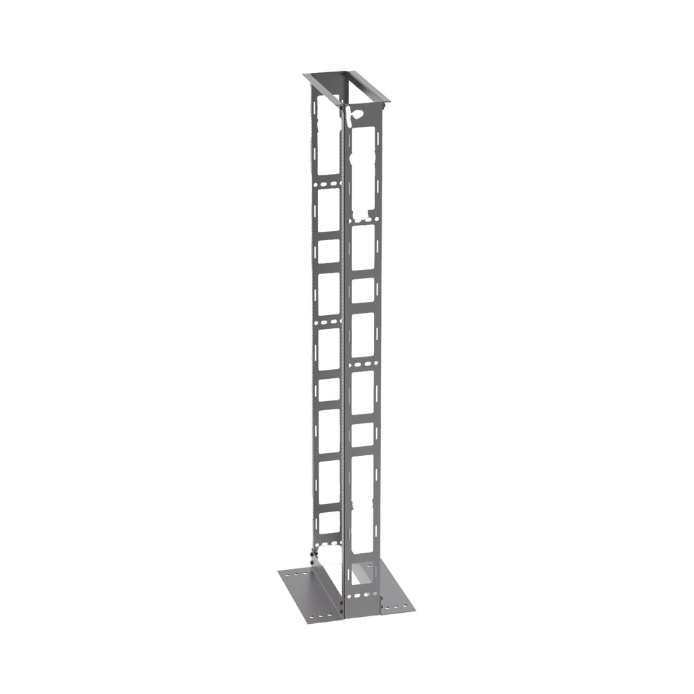 Rack de Dos Postes Estándar de 19 in, Rieles Numerados y Roscados #12-24, 6 in de Profundidad, Fabricado en Acero, 45 Unidades de Rack, Color Negro - Imagen 3