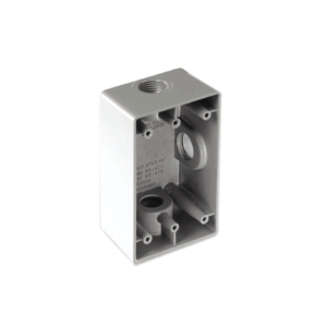 Caja Rectangular de 3/4"/ 3 Bocas/ Con Recubrimiento  exterior de PVC e interior Purpura.