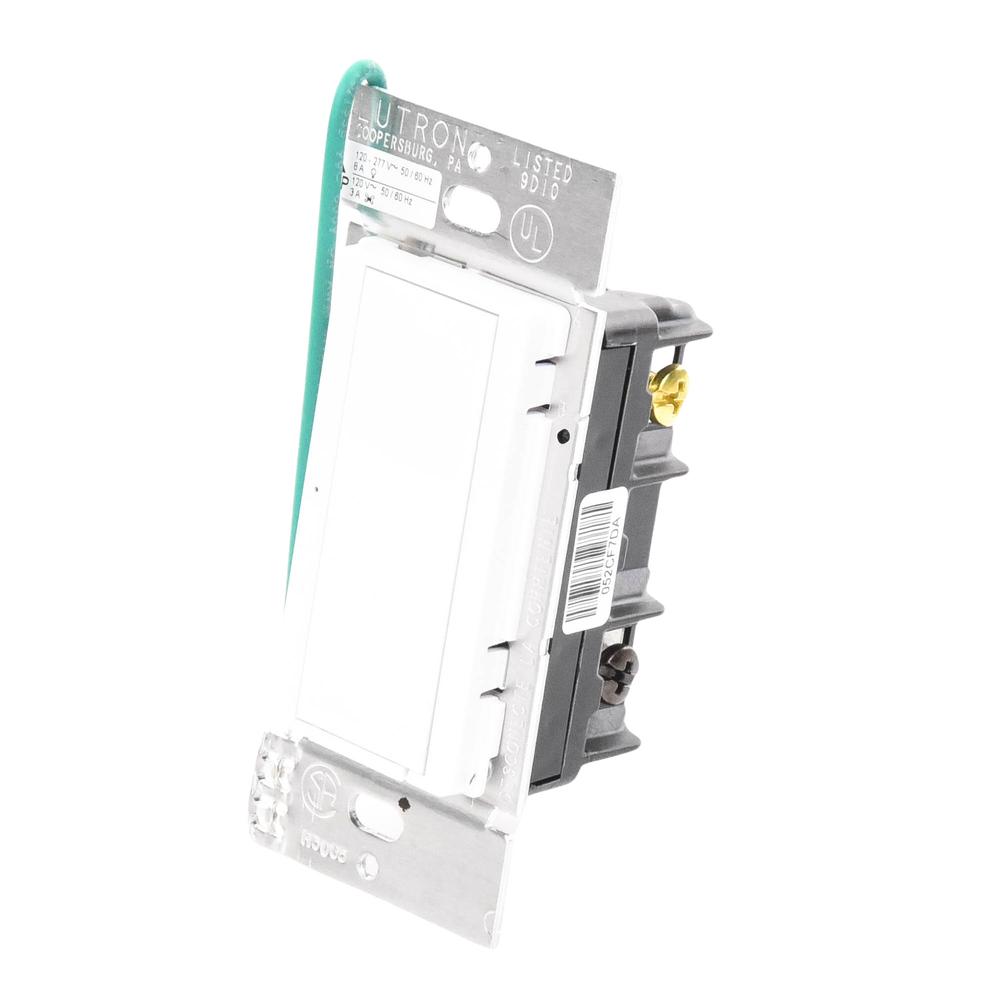 (RadioRA2) Switch on/off RRD-8S-DV-WH de doble voltaje, un solo polo 120V/, 8A/, 1/10HP 3A en motores, apaga y enciende iluminación ó motor, NO requiere cable neutro. - Imagen 3