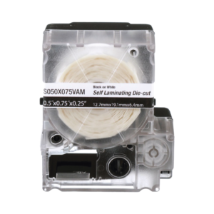 Casete de 300 Etiquetas Autolaminadas de 19.1 x 25.4 mm (0.75 x 1 Pulgadas), para Cables de 2 a 4 mm (0.08 a 0.16 Pulgadas) de Di?metro, ?rea de Impresi?n Color Blanco
