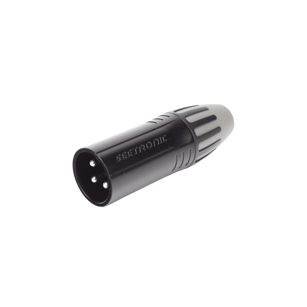 XLR conector de cable macho, carcasa enchapada en negro, contactos enchapados en plata - Imagen 2