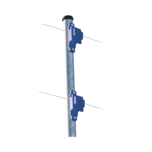 Aislador de Paso colo Azul reforzado para cercos eléctricos, resistente al clima extremoso