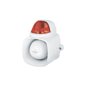 Sirena / Luz Estroboscópica Autónoma / Color Rojo 4 en 1 / IP65 / Uso Interior y Exterior / 12 Vcd / Múltiples Tipos de Notificación / Estroboscópica, de Sirena o de Audio /