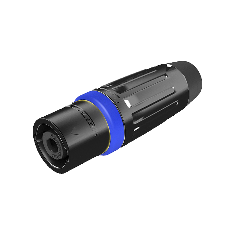 Speakon Conector de cable macho de 4 polos, carcasa negra, cable AWG10, 30A