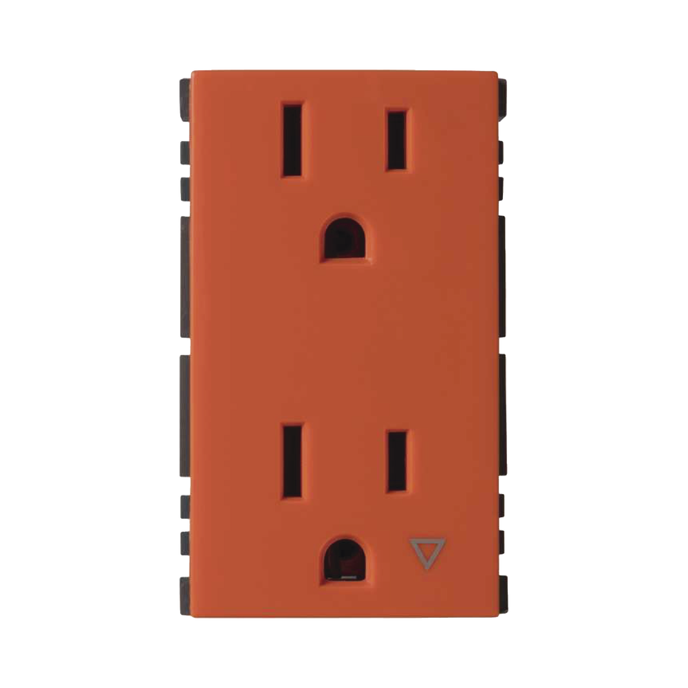 Toma de Corriente Dúplex / Tierra Aislada / 10A 127V / Embornamiento a Tornillo / Color Naranja / Simon 25 Plus