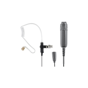 Heavy Duty 3-Wire Surveillance Kit: Features acoustic tube earphone with TWIST CONNECTOR, remote PTT switch and low-profile lapel microphone. Straight cable.