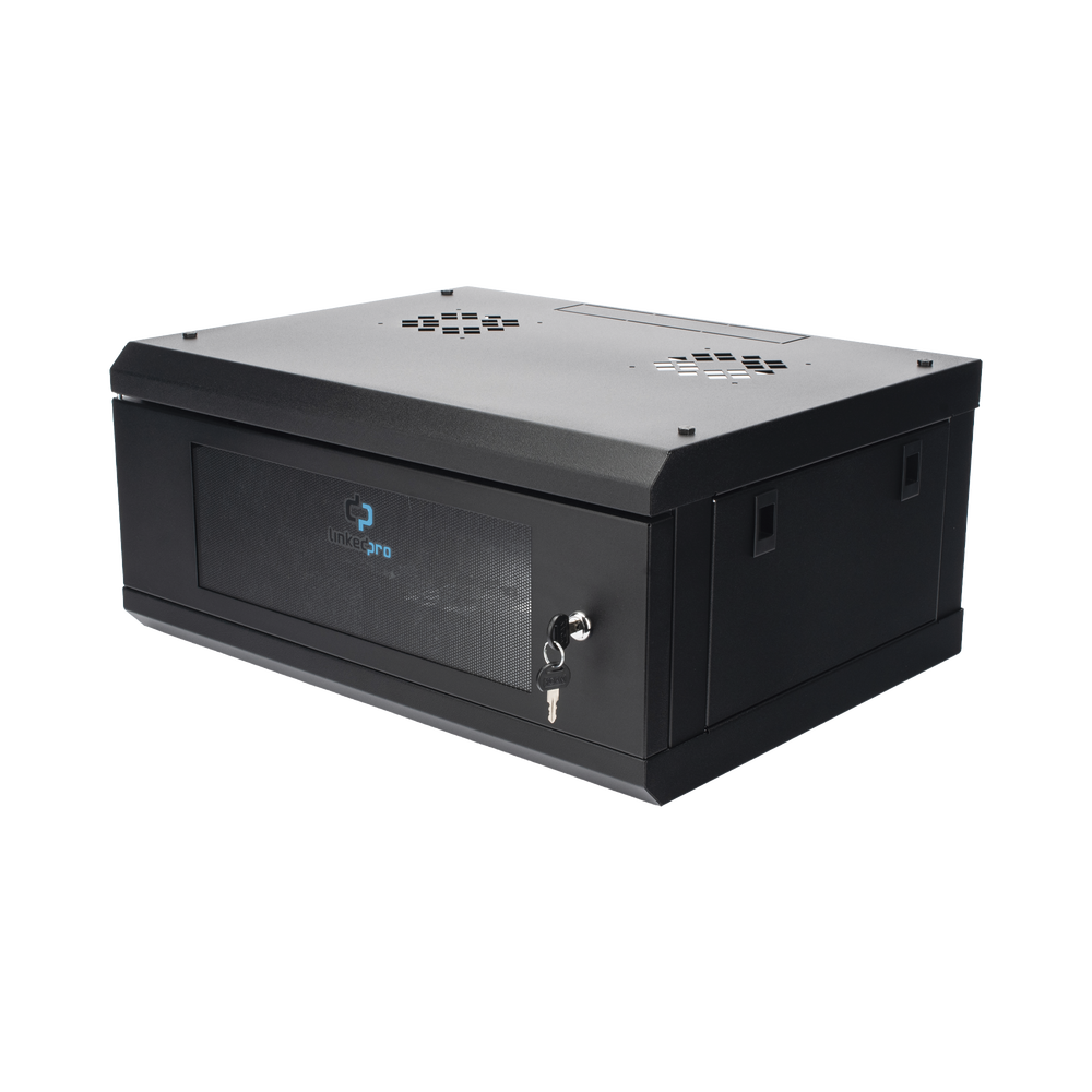 Gabinete de Pared con Puerta de Cristal Templado, 455 mm de Profundidad, 4U Rack de 19 in, Acero Reforzado - Imagen 2