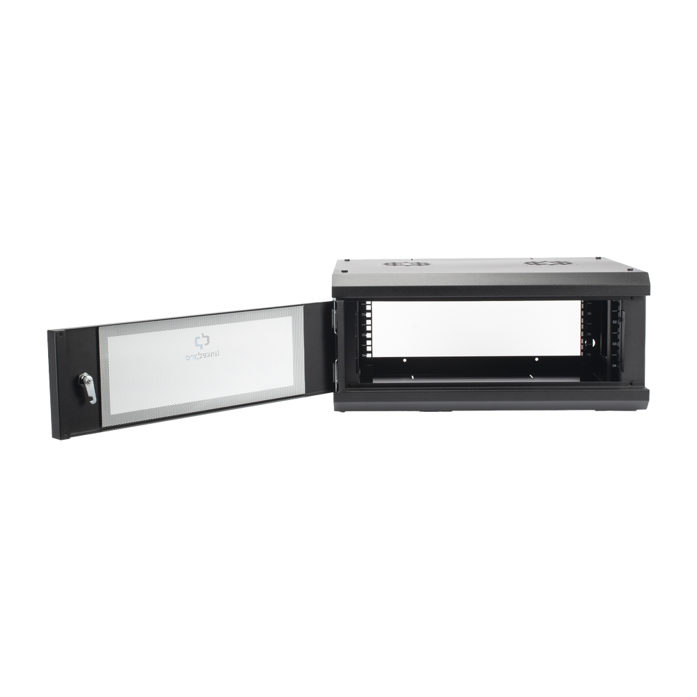 Gabinete de Pared con Puerta de Cristal Templado, 455 mm de Profundidad, 4U Rack de 19 in, Acero Reforzado - Imagen 5