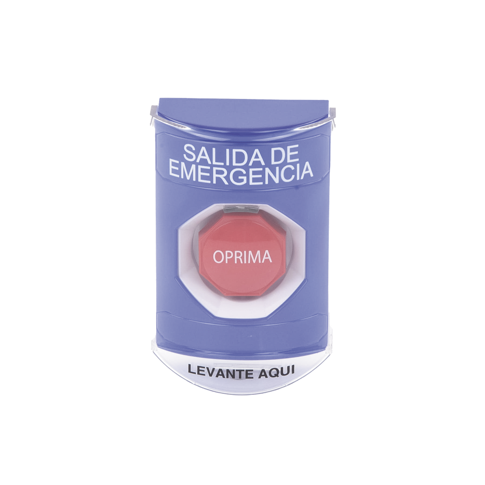 Botón de Salida de Emergencia, Texto en Español, Tapa Protectora de Policarbonato Súper Resistente, Restablecimiento con Llave - Imagen 2