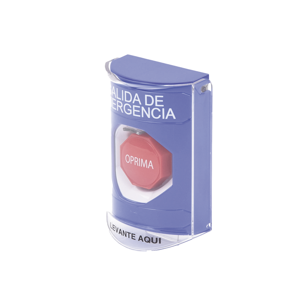 Botón de Salida de Emergencia, Texto en Español, Tapa Protectora de Policarbonato Súper Resistente, Restablecimiento con Llave - Imagen 3
