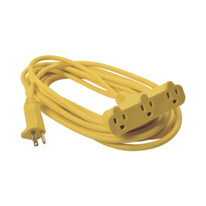Extensi??n ElǸctrica Tipo Abanico Uso Rudo 8 metros/ 127 V CA - 10 A Mǭximo / Color Amarilla.