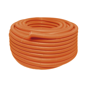 Manguera Poliducto Corrugado Flexible Naranja Reforzado de 3/4" x 50 m Para Instalaciones Eléctricas /Polietileno Alta Densidad HDPE/ Sin guía /Resistente a Intemperie.