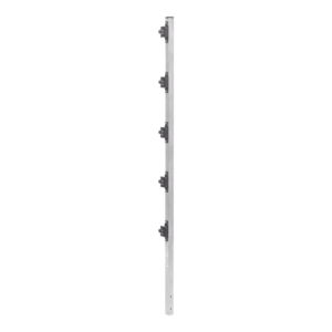 Poste de Paso de 1.2m para Cerca Electrificada de PTR Cuadrado de Aluminio de 1" de lado con 5 Aisladores Instalados.
