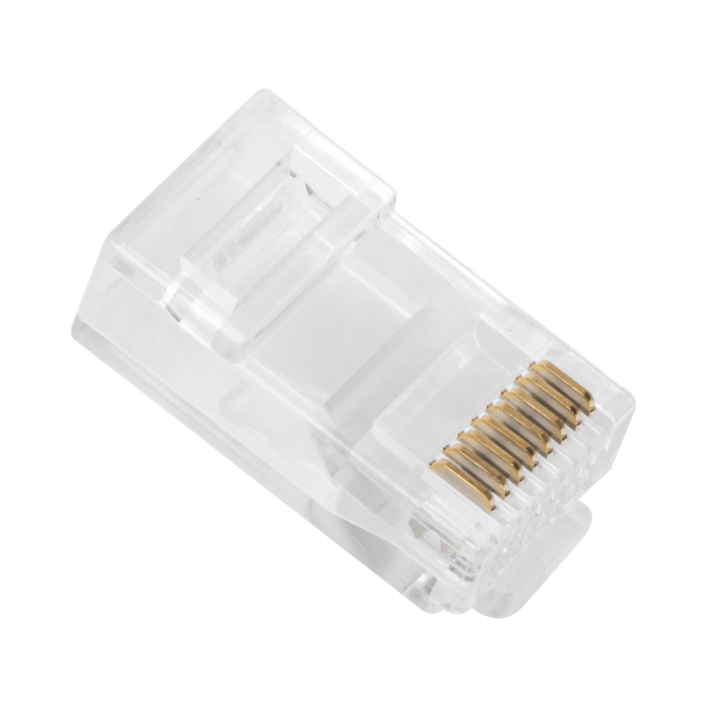 Bote con 100 Plugs Pass Through RJ45 Cat6 sin Blindaje, Chapado de Oro a 30 Micras para Durabilidad Extrema - Imagen 3