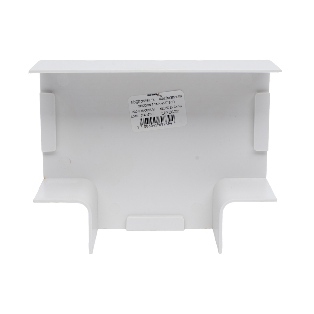 Secci??n en "T" Color Blanco de PVC Auto Extinguible, Para Canaleta TMK-4577 (5540-02001) - Imagen 2