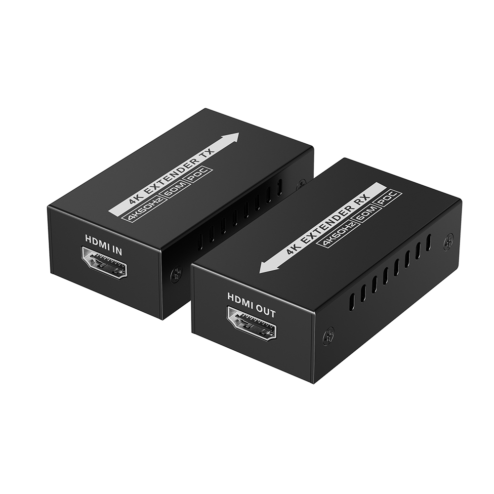 Kit extensor HDMI de tama??o mini | 4K60Hz a 60 metros | Solo requiere alimentaci??n TX | Sobre CAT6/CAT6A/CAT7 |