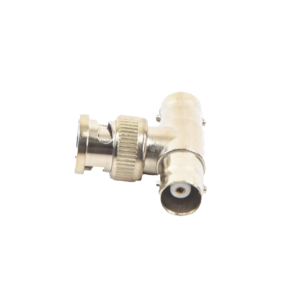 Adaptador en T para 75 Ohm de Conector BNC Macho a Doble BNC Hembra, N??quel/ Oro/ Tefl??n. - Imagen 2