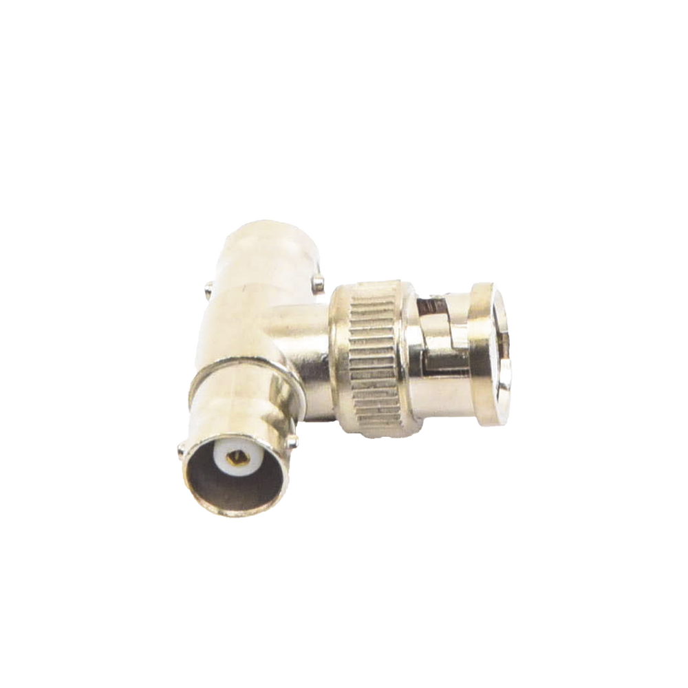 Adaptador en T para 75 Ohm de Conector BNC Macho a Doble BNC Hembra, N??quel/ Oro/ Tefl??n. - Imagen 3