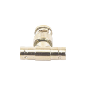 Adaptador en T para 75 Ohm de Conector BNC Macho a Doble BNC Hembra, N??quel/ Oro/ Tefl??n.