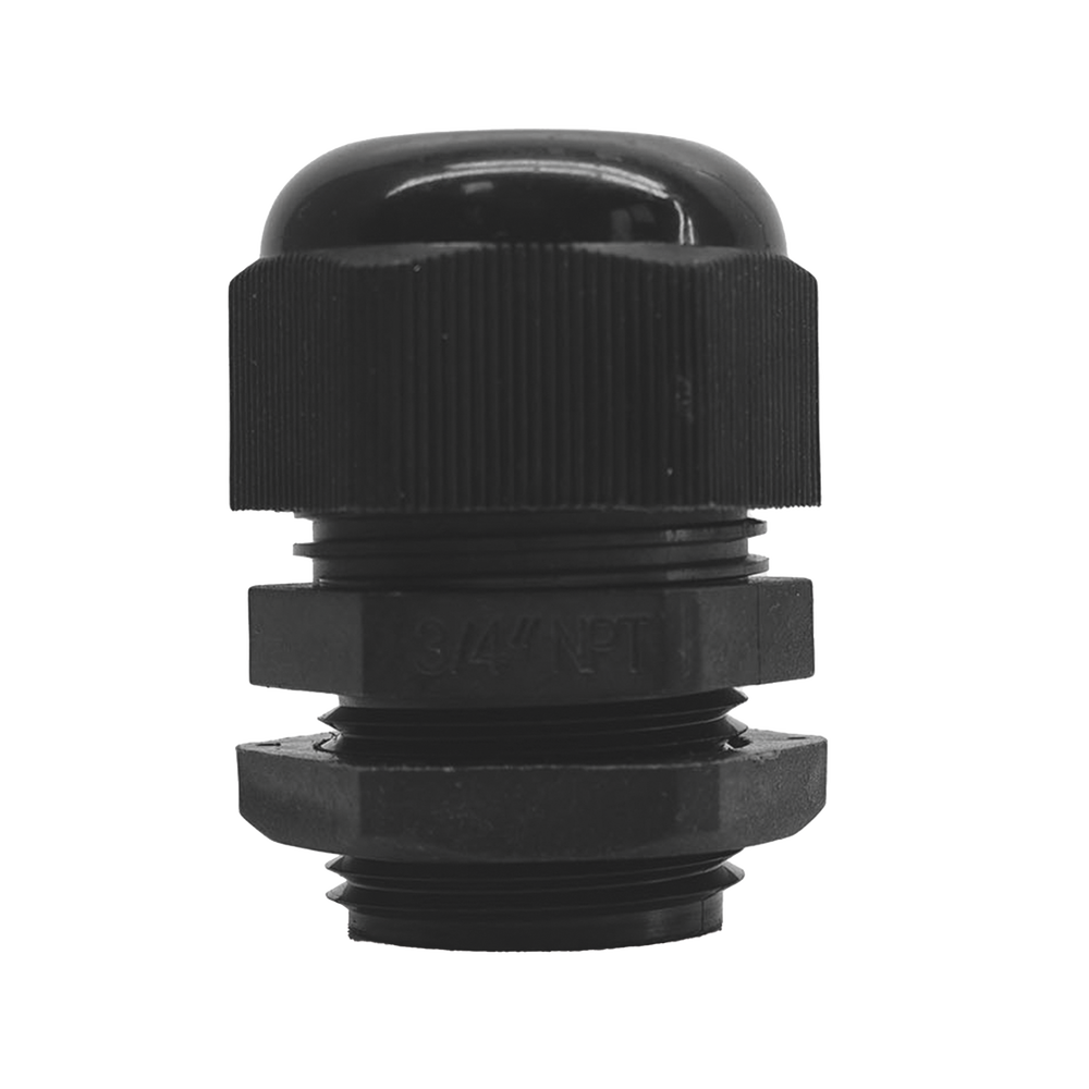 Conector Plástico Negro Tipo Glándula para Rosca NPT 3/4" - Imagen 4