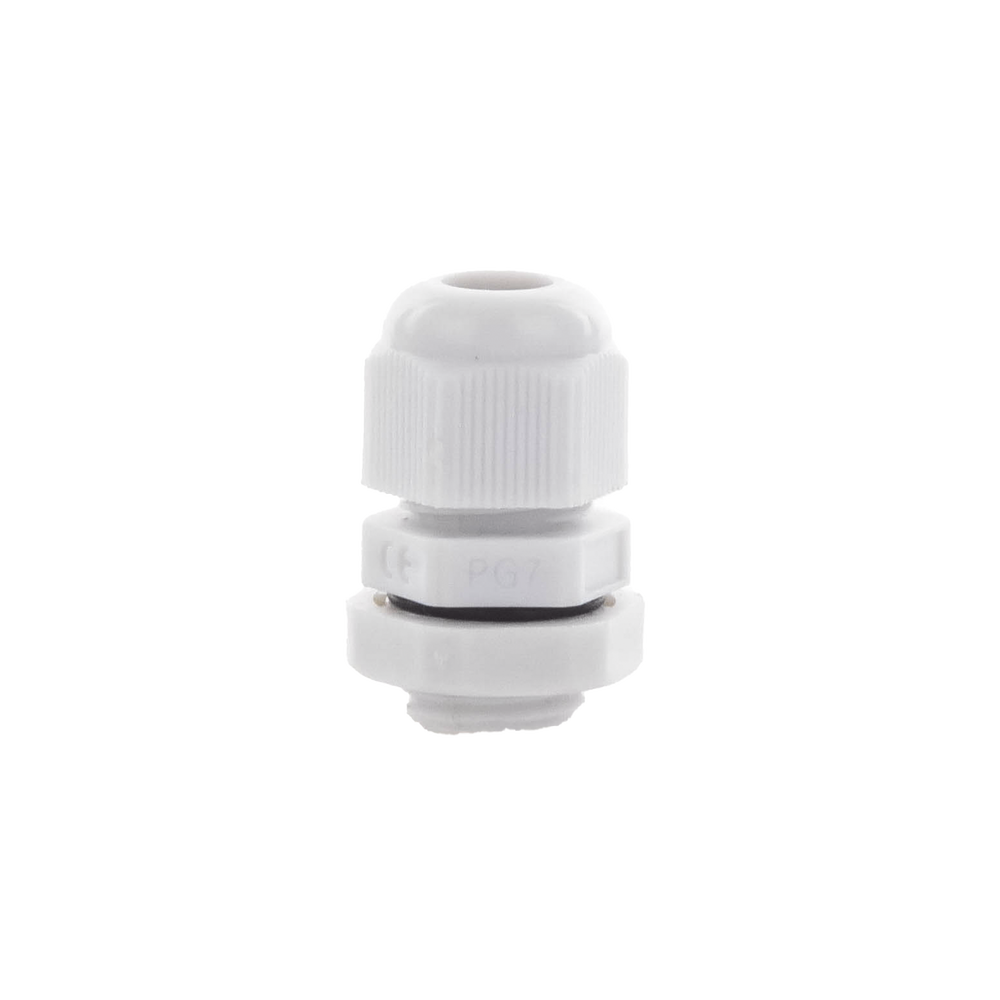 Conector Plǭstico Gris Tipo Glǭndula para Cable de 3.5 a 6 mm de Diǭmetro.