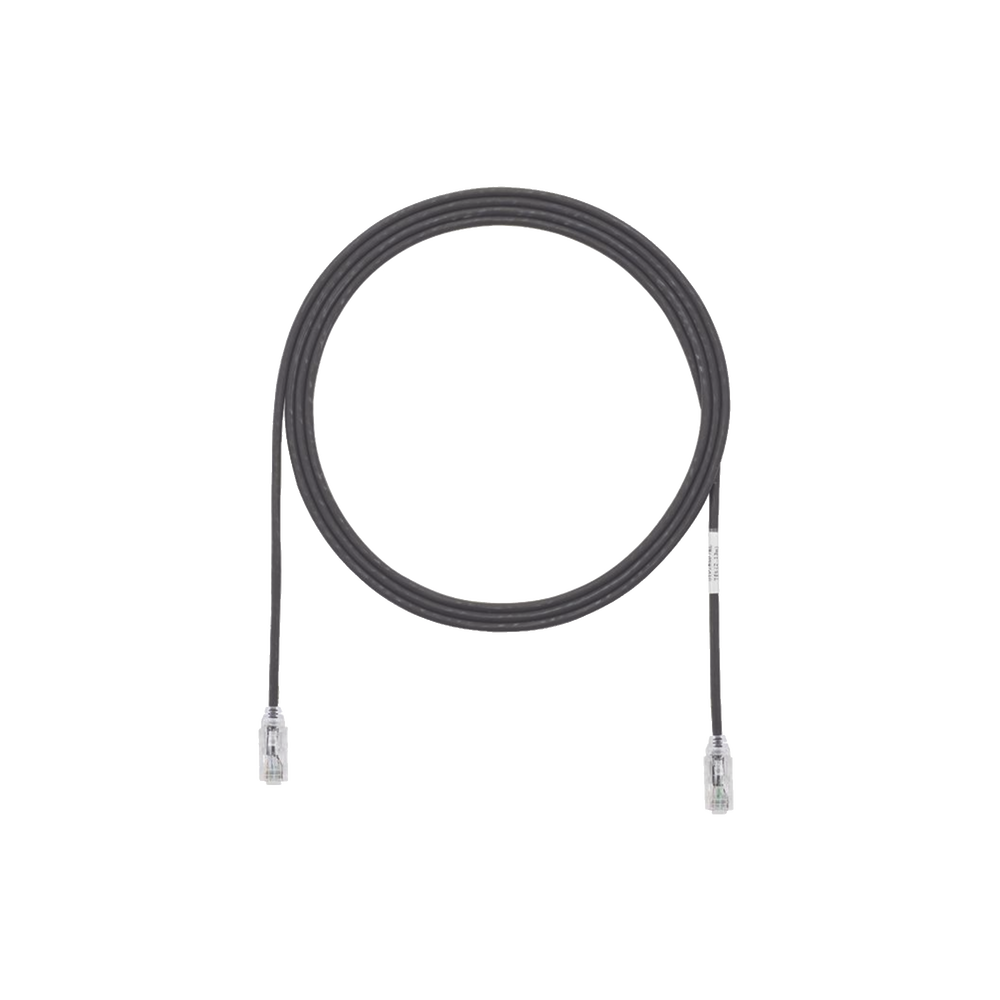 Cable de Parcheo TX6, UTP Cat6, Diámetro Reducido (28AWG), Color Negro, 0.91 Metros (3 Pies)