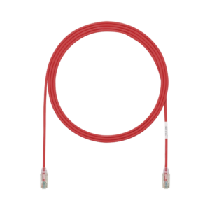 Cable de Parcheo TX6, UTP Cat6, Di?metro Reducido (28AWG), Color Rojo, 2.13 Metros (7 Pies)