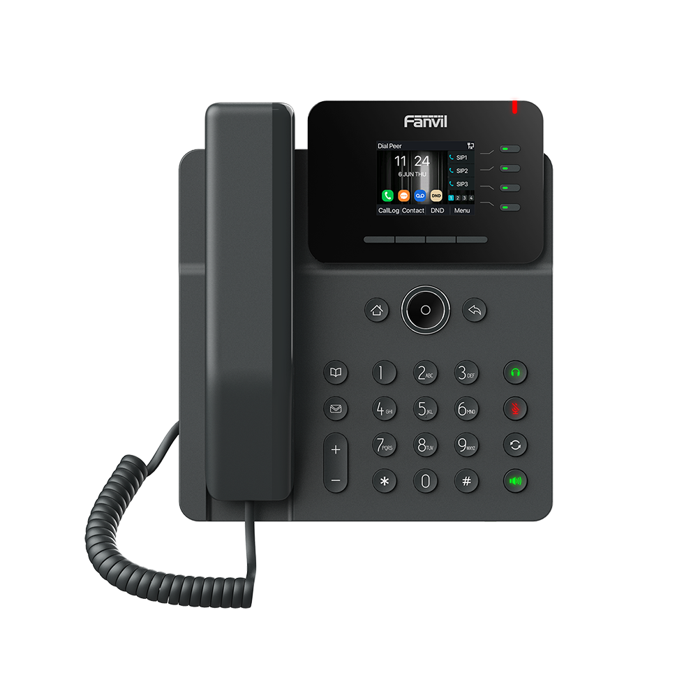 TelǸfono IP Wi-Fi Empresarial,Bluetooth, 4 l??neas SIP, pantalla a color 2.4", PoE, puertos Gigabit, conferencia local de 6 v??as.