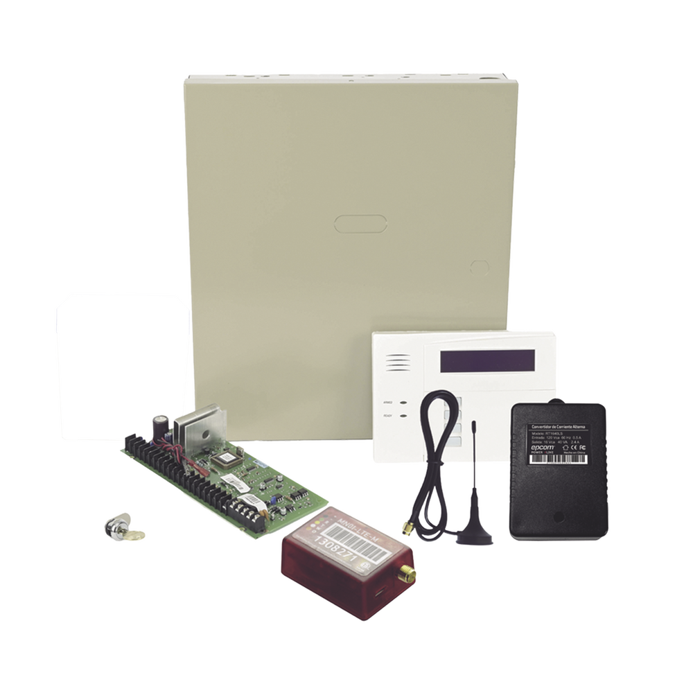 (2 Años 4GLTEM/5G ILIMITADO INCLUIDO) Kit Vista48LA con comunicador 4GLTEM/5G MN01, Teclado, Gabinete y Transformador