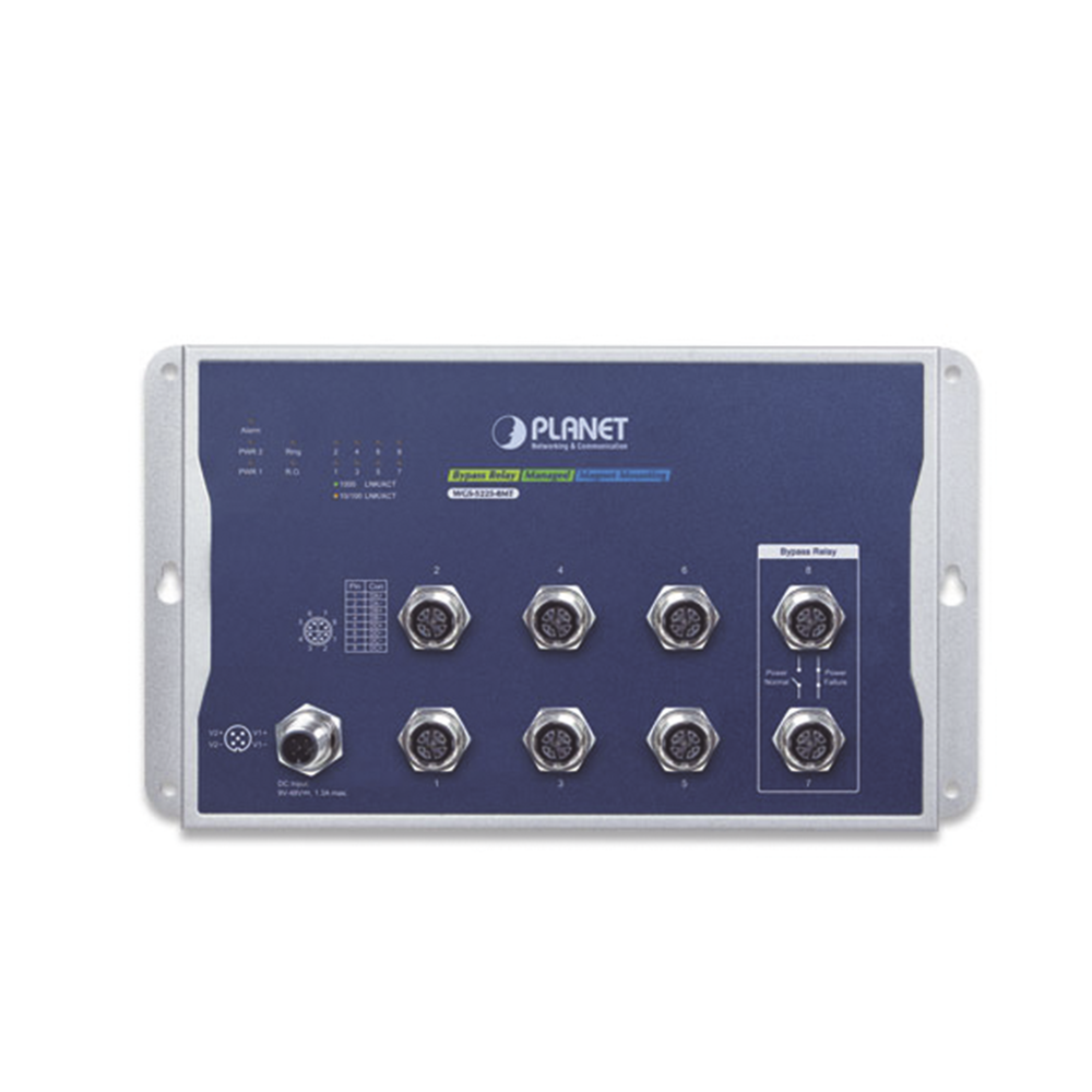 Switch Industrial Tipo Plano, Capa 2, 8 Puertos M12 10/100/1000T, Con Modo Bypass, Carcasa IP40 - Imagen 3