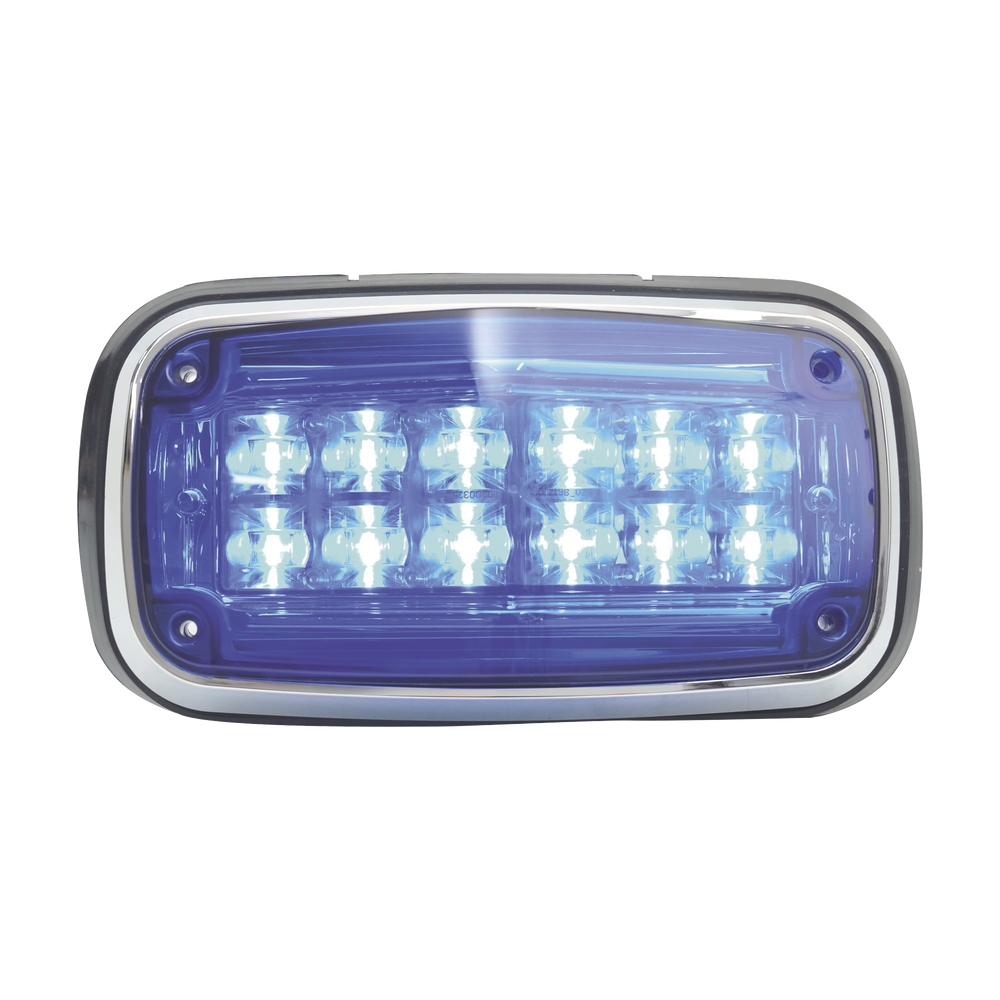Luz de advertencia 8 X 4", Color Azul, IP67, SAE, Ideal para Ambulancias - Imagen 2