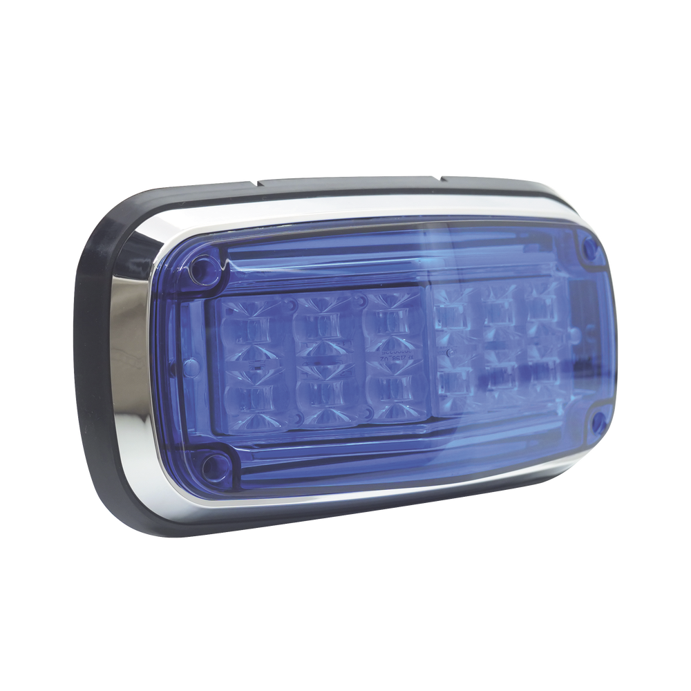 Luz de advertencia 8 X 4", Color Azul, IP67, SAE, Ideal para Ambulancias - Imagen 3