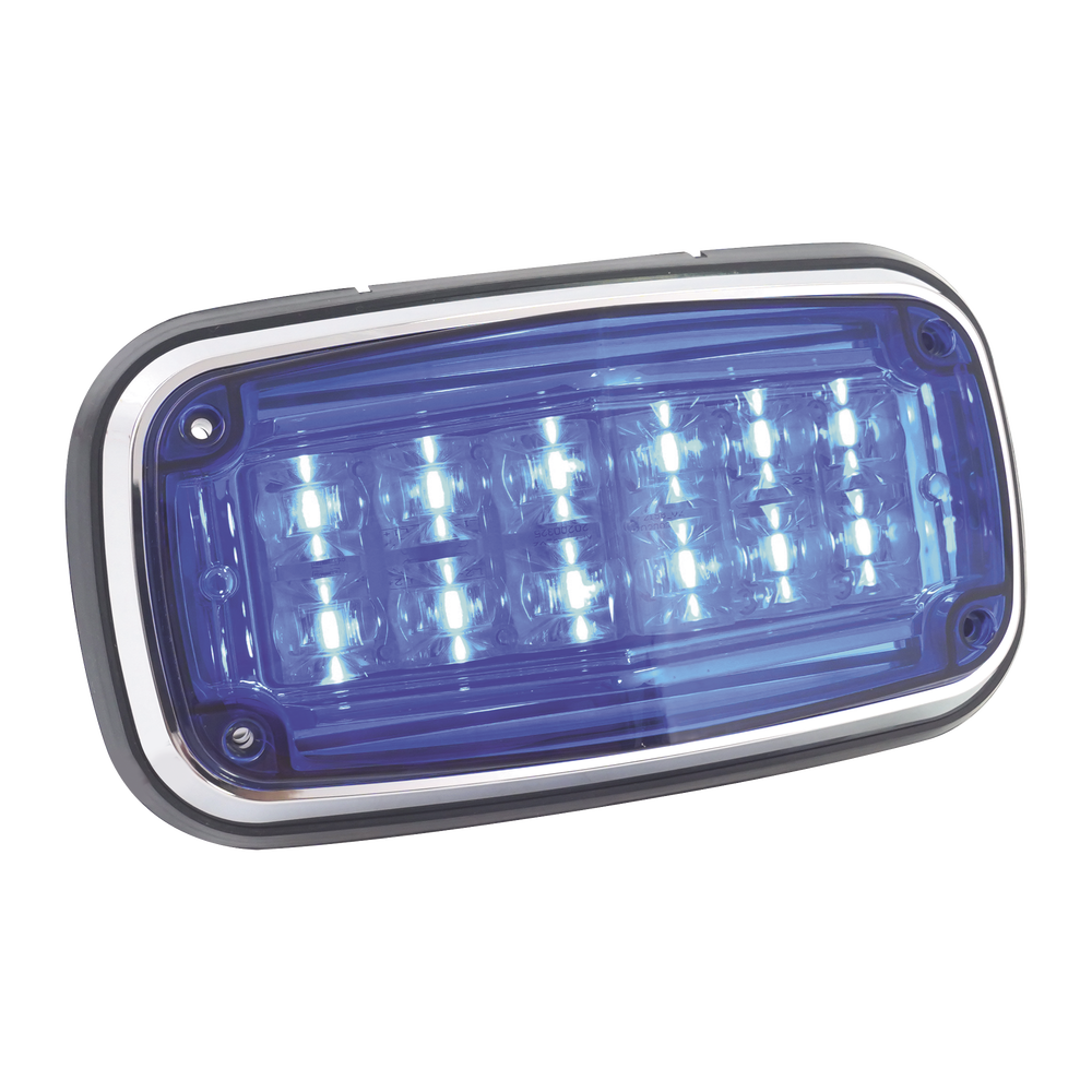 Luz de advertencia 8 X 4", Color Azul, IP67, SAE, Ideal para Ambulancias - Imagen 4