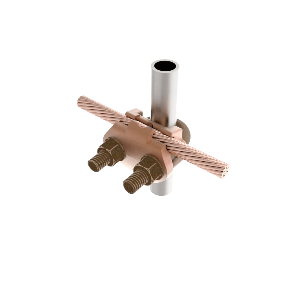 Conector Mecánico para Cable Calibre 4 a 2/0 AWG / Paralelo o 90° Grados a Tubo de 1 1/4" o Varilla de 1 3/8" - 1 1/2". - Imagen 5