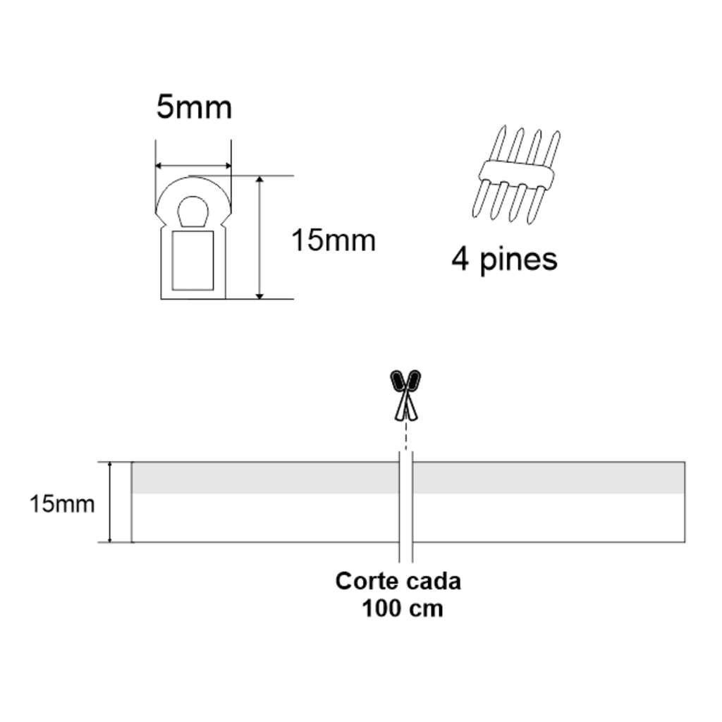 Manguera Luminosa LED Neón RGB / 50 Metros / IP65 Interior-Exterior / Corte Cada 100 cm / 300W Máximo / 120° Ángulo de Luz / Libre de Mercurio - Imagen 4