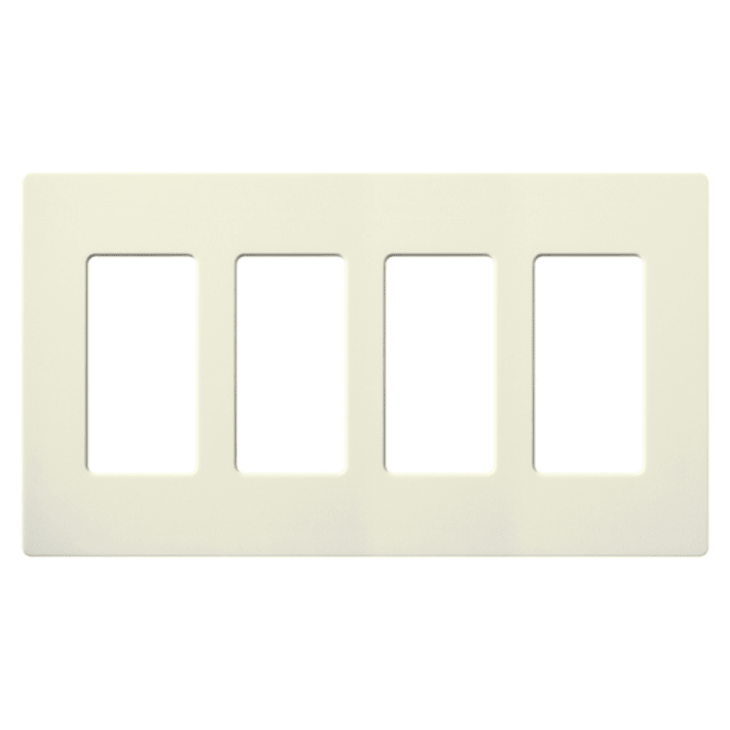 Placa de pared 3 espacios, color blanco, para atenuador (dimmer), switch ó control remoto PICO inalámbrico.