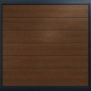 Puerta de Garage de Alta Calidad / Linea Central / Imitacion madera / oscura / 14x7 pies / AISLADA / Estilo Americana.