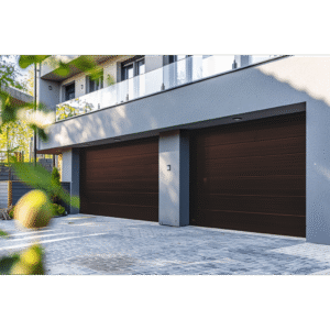 Sección para puerta de Garage / Lisa / Imitacion Madera / BLACK WALNUT/ Para GARAGE208B / Estilo Americana.