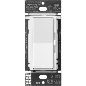 (Caseta Wireless) DIVA Atenuador de pared. Aumenta/Disminuye Intensidad de Iluminación. No requiere cable neutro. 150W LED / 600W INC/HAL